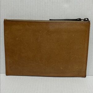 Madewell The Leather Pouch Clutch Colorblock Cream Tan
